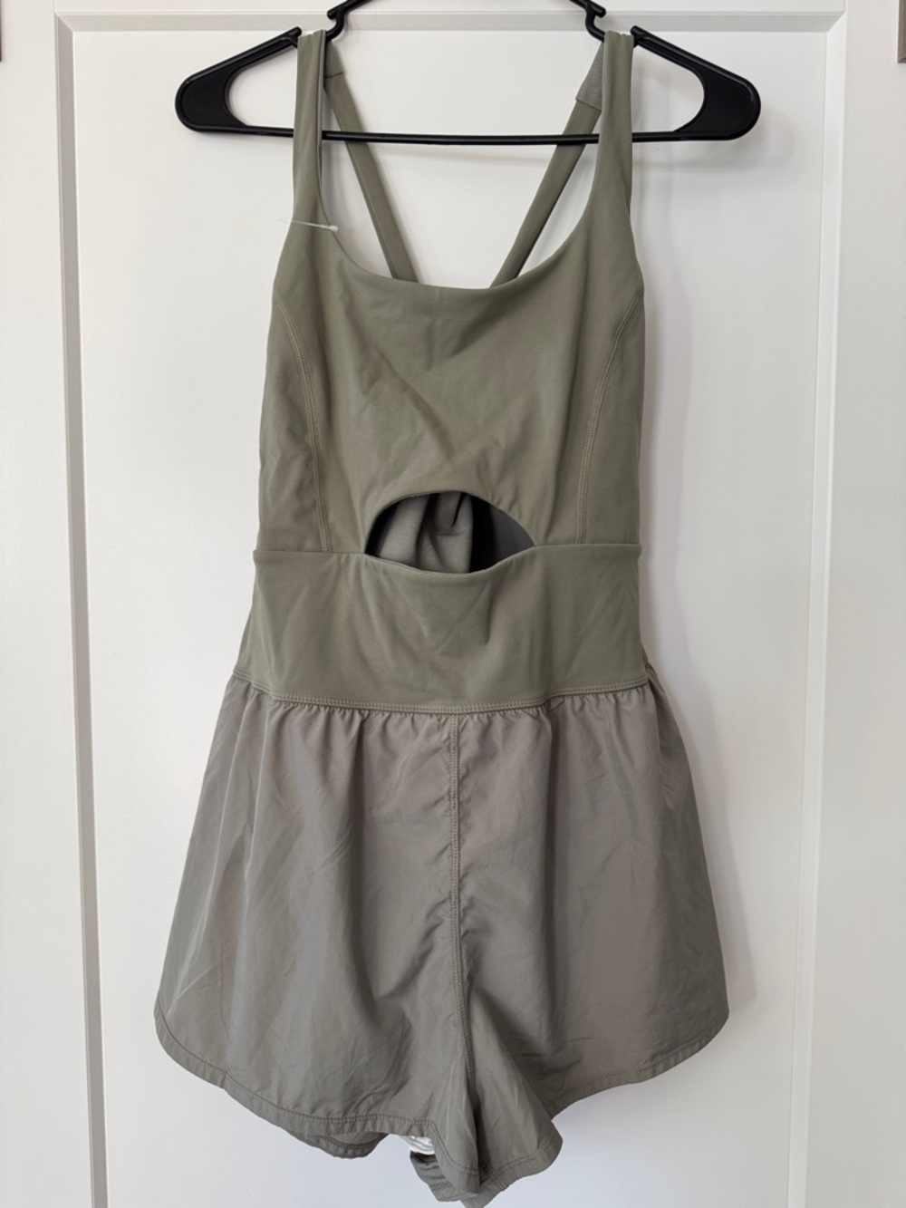 Free People Movement Righteous Runsie  Green Cutout Jumpsuit Romper